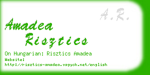 amadea risztics business card